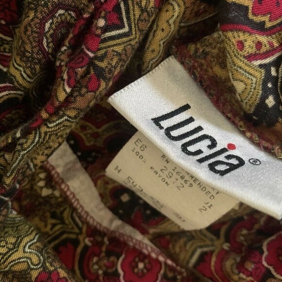 Lucia. Size 14. Challis Goucho Divided Skirt Pants. USA 34"-36" waist. B31 - Picture 4 of 4